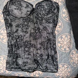 Victorias secret Black lace bustier corset